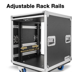 Sound Town 12U Rack Road Case with Slam Door and Adjustable Rack Depth (STPR-12)