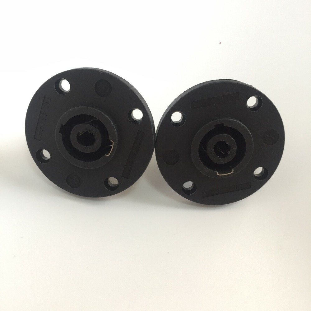 2 Pcs NL4MPR Female SpeakON Connectors Round Configuration 4 Pin Plastic Panel