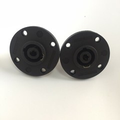 2 Pcs NL4MPR Female SpeakON Connectors Round Configuration 4 Pin Plastic Panel