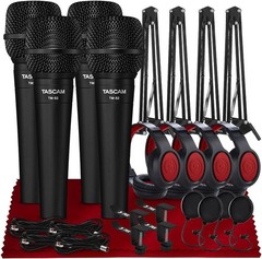 Tascam TM-82 Dynamic Cardioid Microphone (4 units) for Recording Vocals and