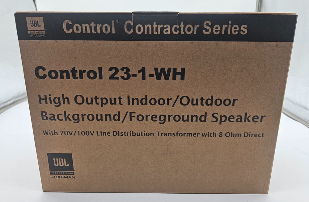 NEW JBL Control 23-1-WH – Weather-Resistant 100W Background/Foreground Speakers