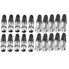 40X XLR DMX 3 Pin Male to Female MIC Snake Plug Audio Microphone Cable Connector