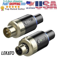 LEKATO 5.8G Wireless Microphone System Mic Transmitter Receiver Plug On XLR 100′