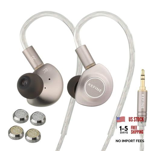 Delci AE Hi-Fi IEMs, 10mm DLC+PU Dynamic Drive in-Ear Monitors with 3.5mm