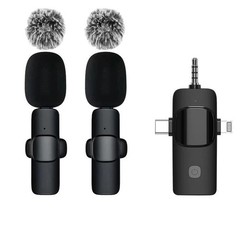 Wireless Lavalier Microphone Audio Recording Mini Replaceable Windproof Wool Mic