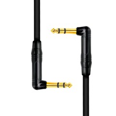 6.35mm 1/4 In TRS Male Right Angle to Male Right Angle Stereo Balanced Cable B21