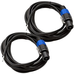 2 SEISMIC AUDIO 15′ PA/DJ Raw Speaker Cable to Speakon