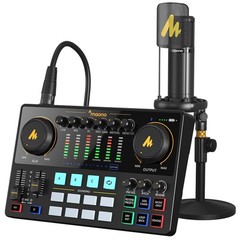 Podcast Equipment Bundle with Audio Interface and XLR Condenser Microphone, M…