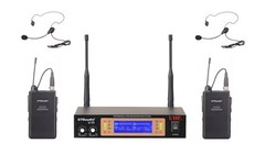 GTD Audio UHF Wireless Microphone System with Headset Lavaliere Microphone…