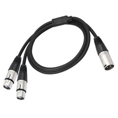 3Pin XLRs Adapter Cable 1 Male 2 Female Gold Plated Contacts For Professional