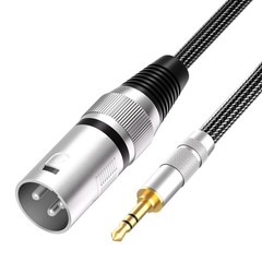 3.5mm to XLR Cable Unbalanced Mini Jack Adapter Microphone Cord 1.6ft
