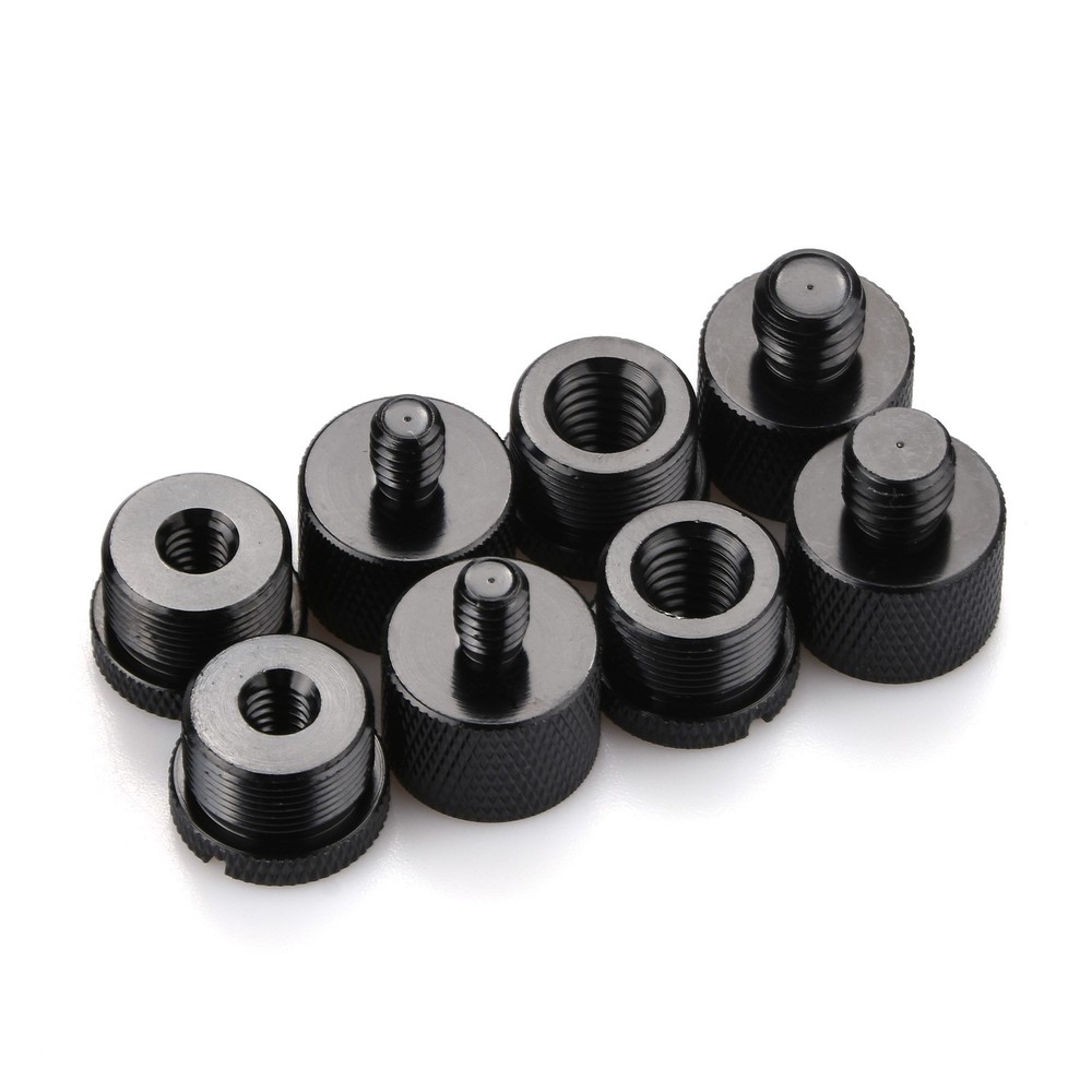 8x Mic Stand Thread Adapter Set 5/8 Female To 3/8 Male 5/8 Female To 1/4 Male