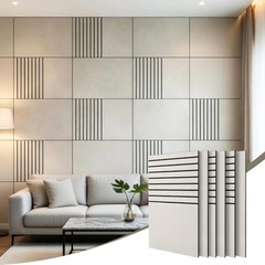 Acoustic Wall Panels 6-Pack 32×24 Inch, Modern Decorative Sound Dampening 4×8 Ac