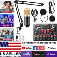 Home Studio Recording Kit Voice Changer Condenser Mic for PC Game Music Podcast