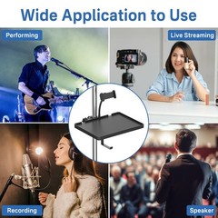 Functional Microphone Stand Tray with Adjustable Mic Stand Phone Holder – 8.7…