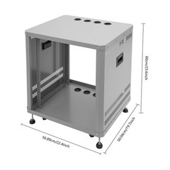 Grey 12U 19.8*22.4*23.6 in Carbon Steel Network & Stereo Rack For Nightclubs