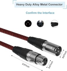 Durable 6ft XLR Microphone Cable Set – Nylon Braided for Superior Transmission