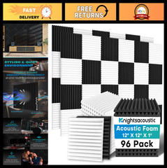 96 Pack Acoustic Foam Panels 1x12x12″ Soundproof Wall Panels, High Density Noise