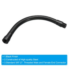 10″ Microphone Gooseneck 5/8-27 Thread Thread Flexible Tube Extension Black