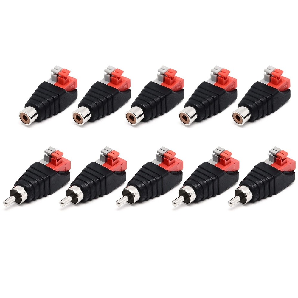 Surf turtle 10 Pack Speaker Wire Cable to Audio Male Female RCA Connector…