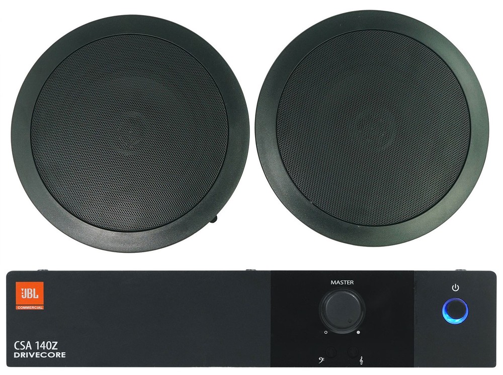 JBL CSA 140Z Commercial 70v Amplifier+(2) 6.5″ Black Ceiling Speakers CSA140Z