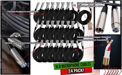 20FT XLR Mic Wires (24x BUNDLE) | Studio Stage Mixer Gear Connector Patch Cables