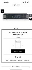 Technical Pro 2000W Dual 2U Professional 2CH Power Amplifier w Cooling Speed Fan