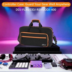Padded DJ Controller Case for DDJ FLX4, DJ 400, REV1 – 5-Pocket Carry Bag for 15