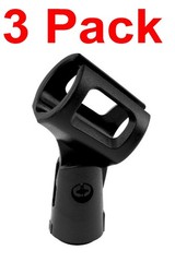 3 Pack EZ Flex Microphone Clip Mic Holder Stand Boom Clamp Karaoke DJ PA Bands