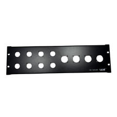 LASE 3U-S4G8D for 8 D-XLR & 4 G Neutrik SpeakON Round 12 GA RACK PANEL 19″ x 3.5