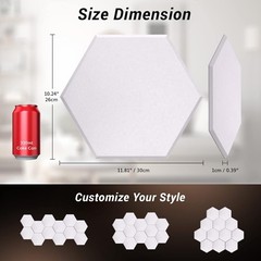 TONOR 36 Pack Hexagon Acoustic Panels Peel & Stick Soundproof Wall Tiles White