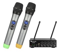 FIFINE UHF Dual Channel Wireless Handheld Microphone, Easy-to-use Karaoke K036