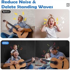 12~96 PACK 12″X12″X1″ Acoustic Foam Panel Wedge Studio Soundproofing Wall Tiles