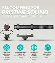 Movo X1 Supercardioid Shotgun Microphone – For DSLR, Smartphones, and Computers