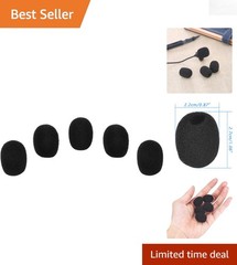 5 Count Black Foam Microphone Windscreens – Perfect for Streaming & Karaoke
