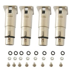 4 Pcs For D Panel Mounting XLR Male To Female Feed/Pass Thru Connector Adapter
