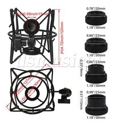 118x117mm Microphone Spider Shockmount Cylinder Shape Black for Newman U87