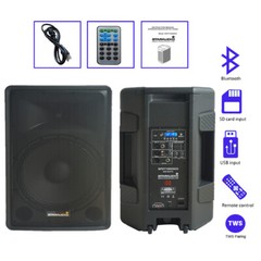 2-Way 15″ Active Bluetooth Speaker PA 3500W Peak Power Studio Speaker W/ TWS USB