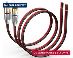 2 Pack Speaker Bare Wire Cables to RCA Plugs Adapter Repair Speaker Cord, Heavy