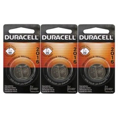 3 x 2016 Duracell Coin Cell Batteries – Lithium 3V – (CR2016, ECR2016, DL2016)