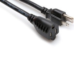 Hosa PWX-450 14 AWG Edison Power Extension Cord NEMA 5-15R to NEMA 5-15P, 50ft