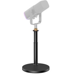 Adjustable Desktop Microphone Stand, Telescopic Table Mic Holder with Clip, Fits