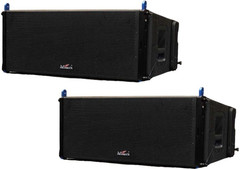 2x Admark A-12A Double Waterproof Powered Line Array Speaker W/built-in DSP 4Ohm