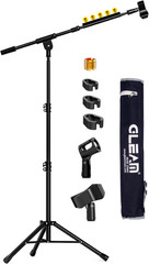 GLEAM Microphone Stand for Light Microphone less than 1 LB – Tripod Boom Arm Mic