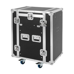 12U Sound Box 12U PA Rack/Road Case Top DJ Table Top 2 Layers Studio w/ Casters