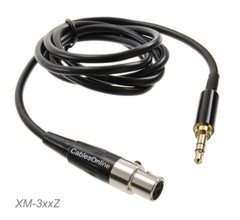 TA3F 3-Pin Mini XLR Female to 3.5mm TRS Male Slim Plug Pro Lapel Mic Cable