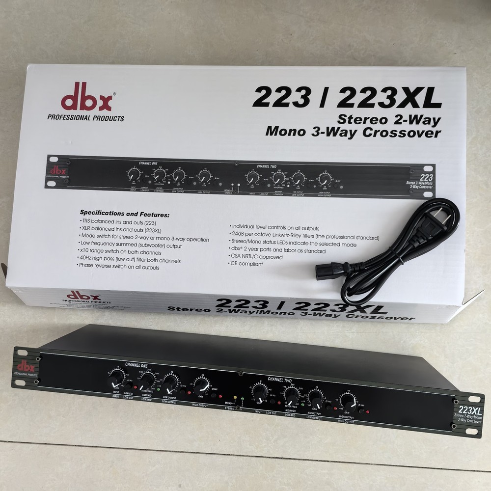 DBX 223XL Stereo 2-Way/Mono 3-Way Crossover Rack Mountable