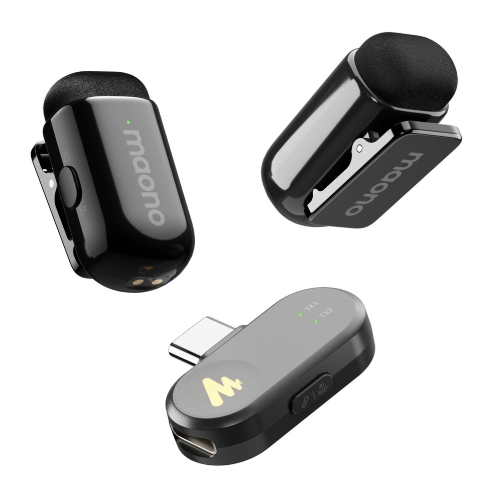 Wave T1 Mini Wireless Lavalier Microphone for iPhone 16 15, Android, Tablet, …