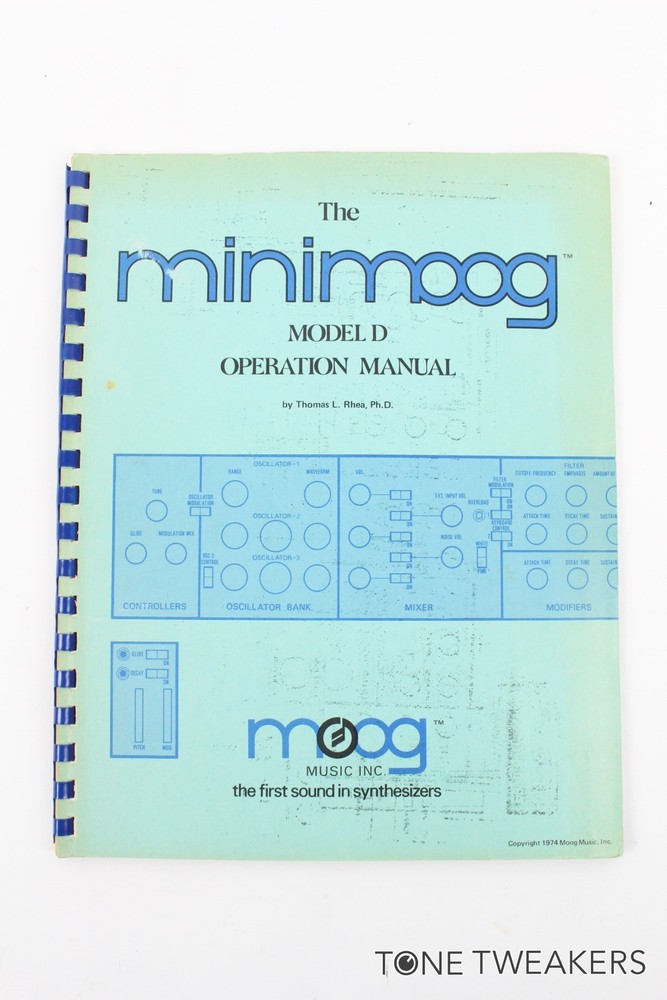 Moog Minimoog Model D Operation Manual Tom Rhea VINTAGE SYNTH DEALER