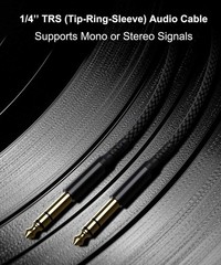 1/4 Inch TRS Instrument Cable 10Ft 2-Pack,Straight 6.35Mm Male Jack Stereo Audio